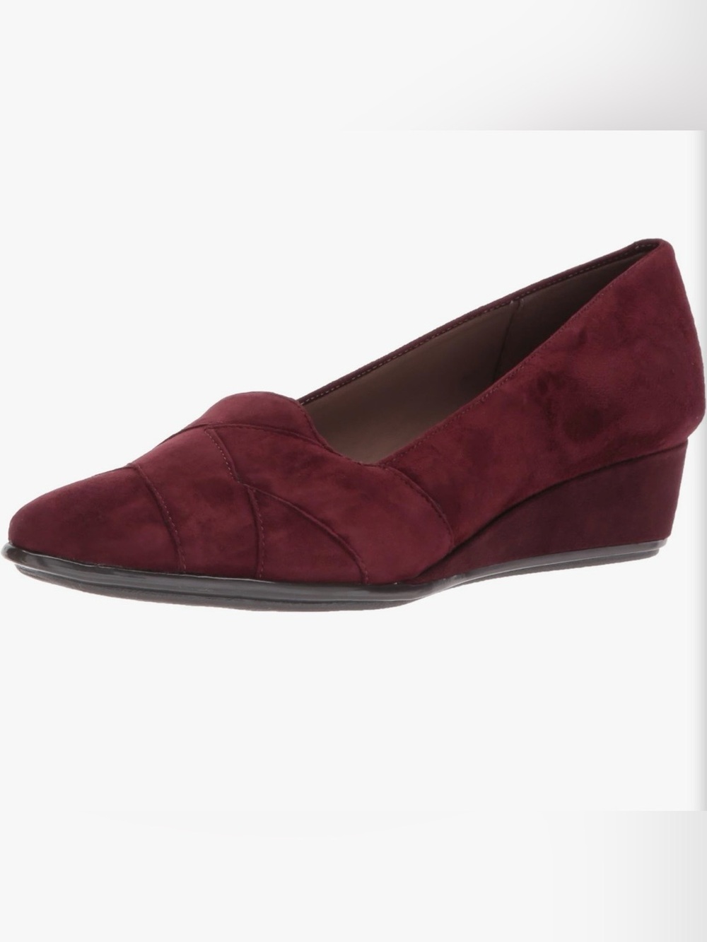 Easy Spirit Burgundy Suede Wedge Loafer